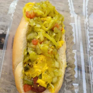 Chicago dog. No comparison to a real Chicago dog, but not bad