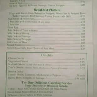 the menu