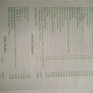 menu