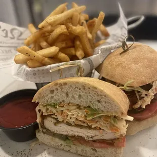 Spicy chicken burger