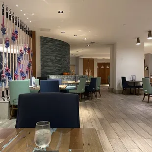 the dining area of the restaurant