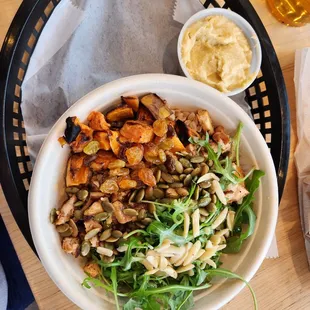 a bowl of food on a table