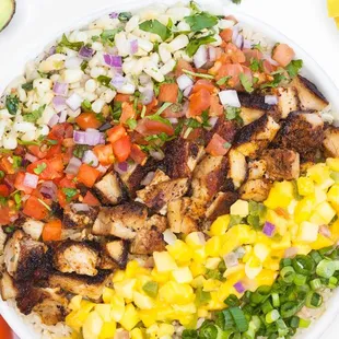 a bowl of mexican chicken salad