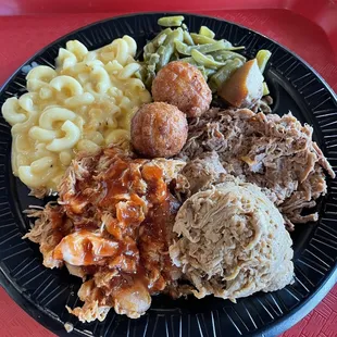 Three meet combo chicken pork and beef