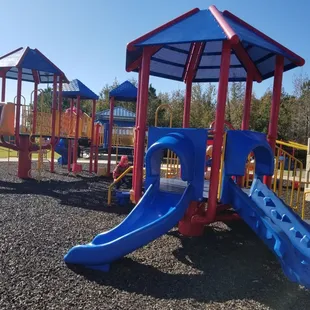 Kids playground area with soft a soft ground
