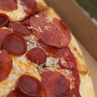 Hot honey pepperoni pizza
