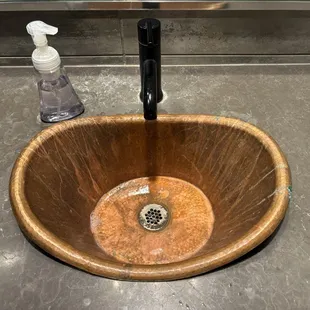 The sink in the ladies bathroom
