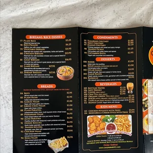 the menu
