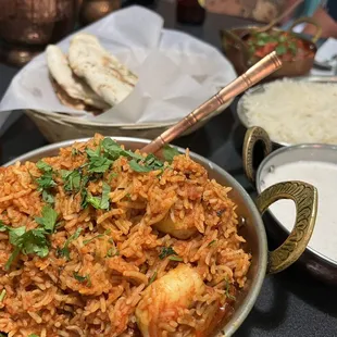 Shrimp biryani