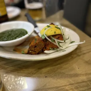 a plate of food on a table