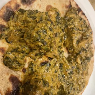 Palak-Saag (Spinach) with Tandoori Roti