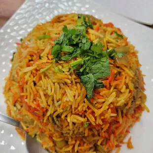 Vegetarian bryani $13