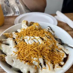 a plate of food on a table