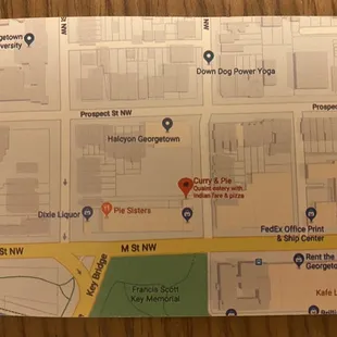 Back of their business card - map to location