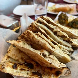 a stack of flatbreads