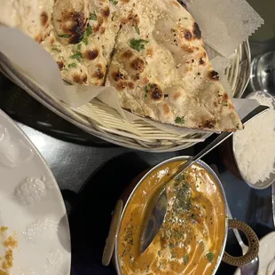 Chicken tikka masala 354. Garlic Naan