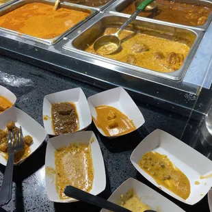 Lentils, pepper chicken and curry are so good