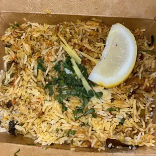 Chicken Biryani. Good but wayyyy too many whole spices, i have to spit some out every bite