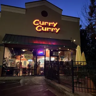 outside of restaurant at night