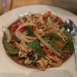 Stir Fried Basil Leaves