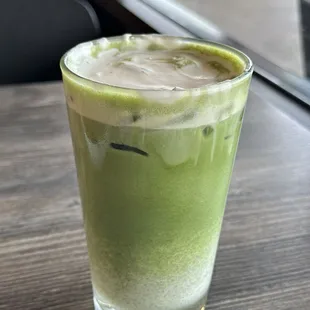Matcha Latte with Vanilla Cream