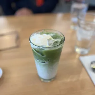 Matcha Latte with Honey Cream