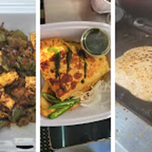 a variety of dishes being prepared