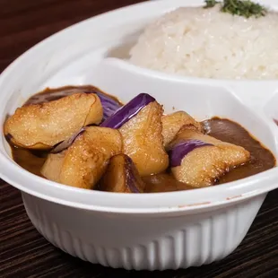 Fresh eggplant curry!
