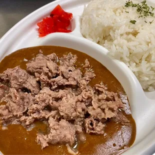 slice beef curry
