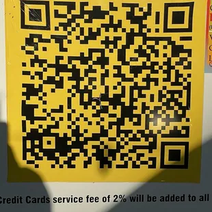 You can order from this QR code, download the menu and they bring it out to you where you're sitting when it's ready.