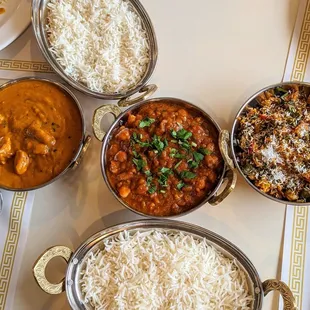 Chicken Makhani, Chana Masala, Bhindi Masala | Instagram: @telephonesmoothie