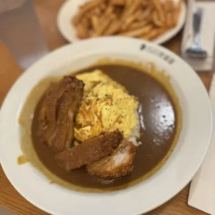 Pork cutlet omelette