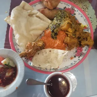 a plate of food on a table