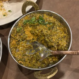 Saag is slightly spicy but creamy