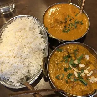 Chicken Tikka Masala and Lamb Korma