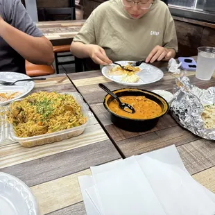 Chicken Biryani, Chicken Tikka Masala, Garlic Naan