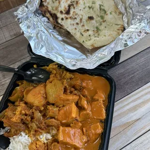 Garlic Naan  Chicken Tikka Potato cauliflower