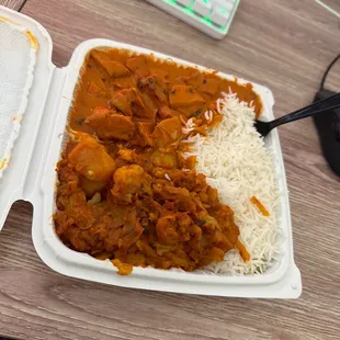 Chicken Tikka and potato cauliflower.