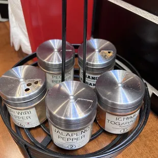 Pepper shakers to add more spice if needed