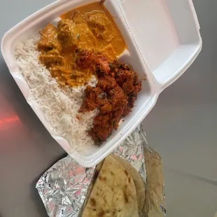 Chicken tikka masala , chicken 39 , Naan bread