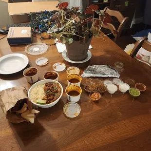 a table full of food