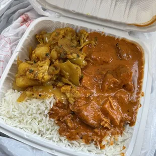 Chicken Tikka Masala and Aloo Gobhi