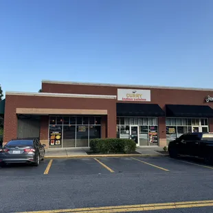 Outside view of curry Indian cuisine restaurant