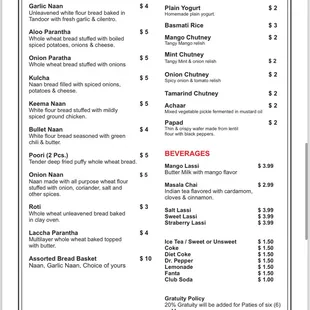 Our menu