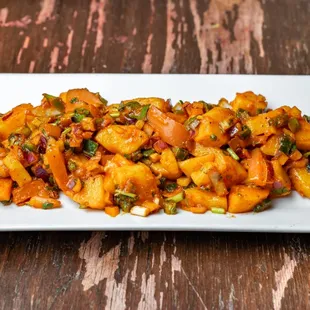 Spicy potato chaat