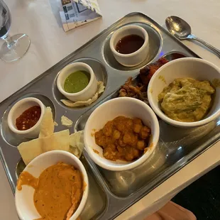 a tray of food on a table