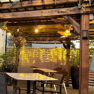 Beautiful patio lights with warmth and friendliness.