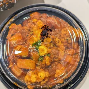 Aloo Gobi. Slightly under seasoned but still delicious.