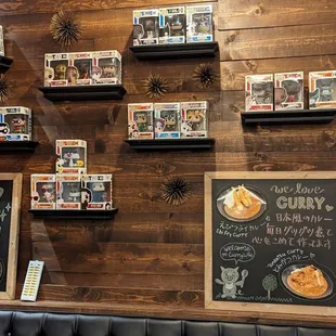 a wall of food and menus