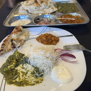 Veg 240z two box any veg items with 14 Tava roti and achaar Dahi &salad